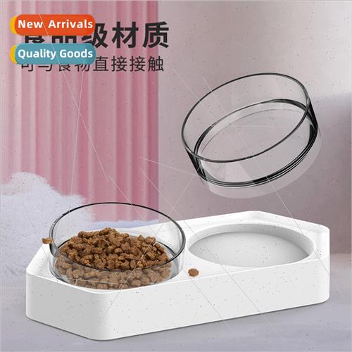 Hexagonal Beveled Neck Care Cat Bowl Adjustable ngle Bowl Do