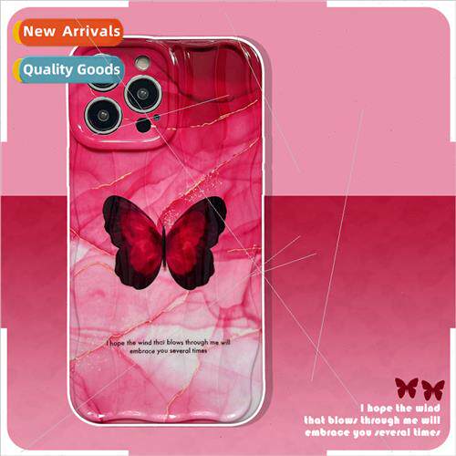 Teenage girl rose red halo butterfly 适用 iPhone 14Pro phone