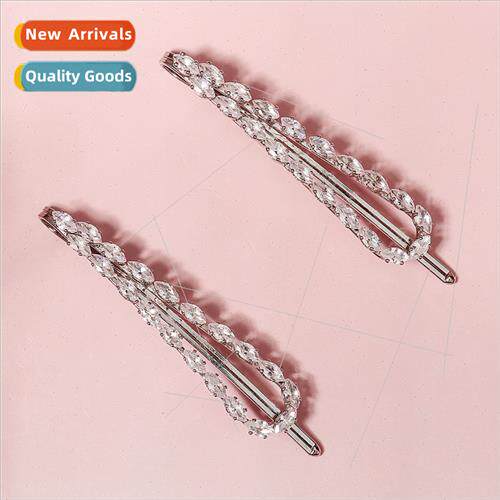 Ins wind bangs a word clip Exquise metal hairpin daily versa