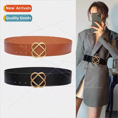 mple fashion versatile plum blossom buckle wide waist seal f