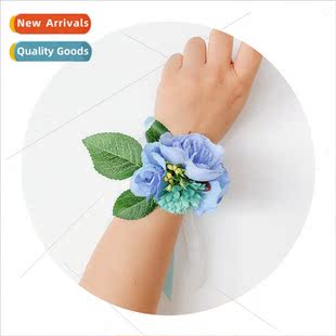 6 Color Europe Bridal Wrist Flower Bridesmaid Wristlet Roses