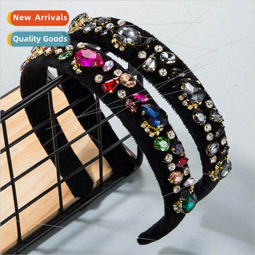 ins Europe fashion glass diamonds inlaid diamonds flowers re