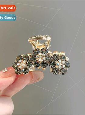 Rhinestone flower grab clip hair accessories small ehead ban