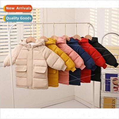 Childrens down jacket girls in the long section boys over th