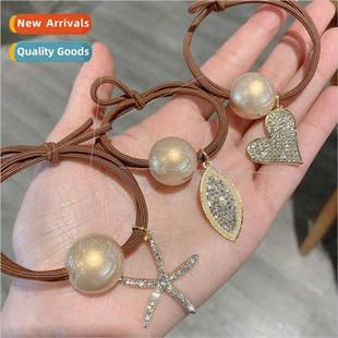 hair headb high rhinestone Elegant band tie elasticy leather