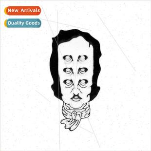 New American poet edgar allan poe head brooch jean jacket oi