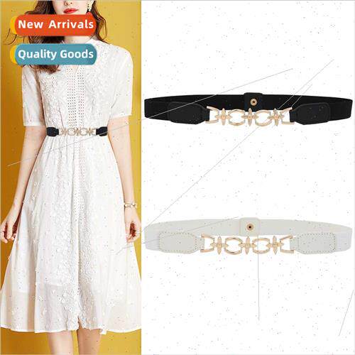 Korea elastic waist decorative sweater elastic black waist s