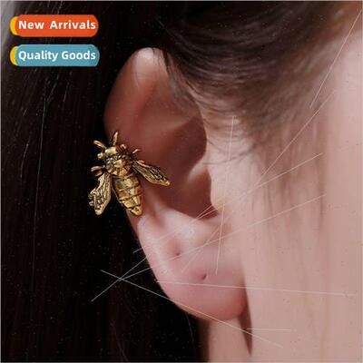 terary retro ear clips combined metal small bee earrings wom
