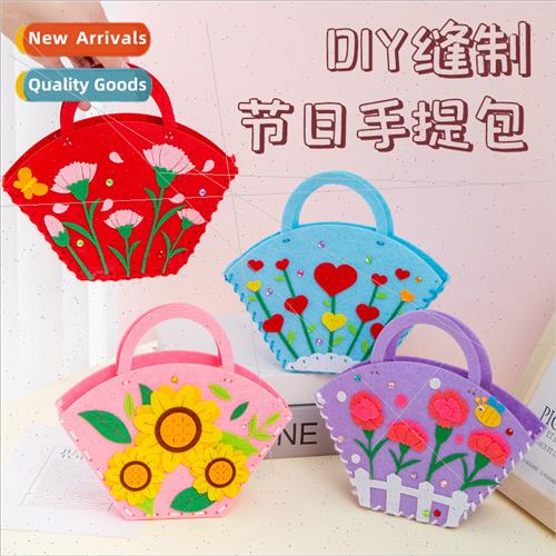 Children handmade diy handbag teacher day gift -woven materi