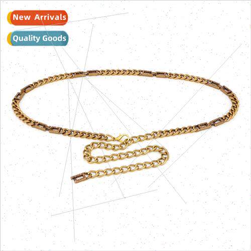 Waist Chain Women Skirt Rhinestone Metal Chain Belt Summer F