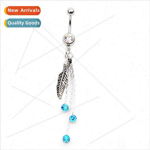 New piercing jewelry navel ring navel nail leaves combinatio