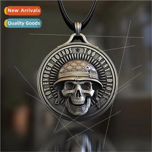 American set punk U.S. G.I. skull pendant necklace men stain