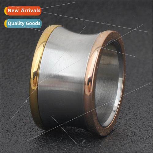 Europe tri-color tanium steel glossy bunch ring finger ring