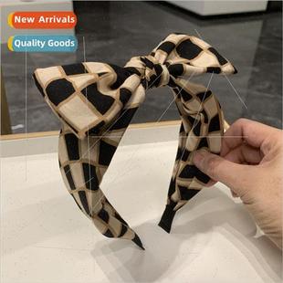 band high plaid bow wome black hair top 2023 skull