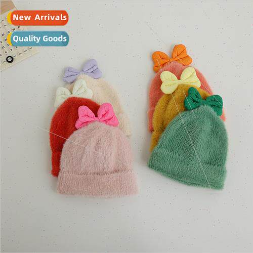 Baby hat winter Korean  men girls baby plush cap knted warm
