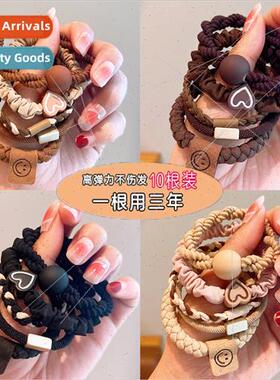 Leather bfemale tie head simple hair rope headbhigh elasticy