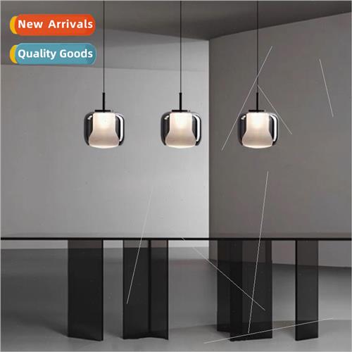 Italian light luxury designer  bedroom bedside double glass
