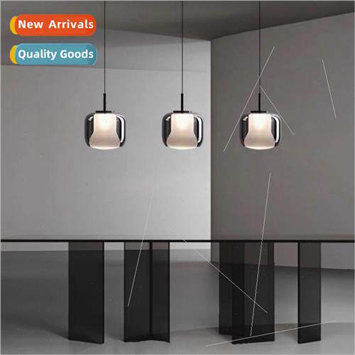 Italian light luxury designer  bedroom bedside double glass