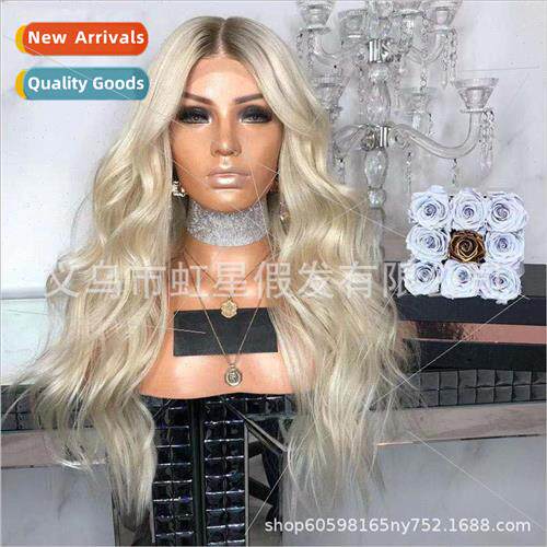 wig Europe ladies fashion chemical fiber head covering blond