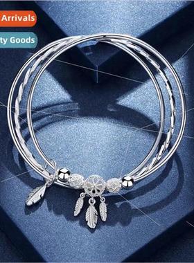S999 lver Plated Dreamcatcher Three ves Bracelet Children Tr