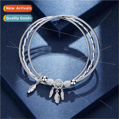 S999 lver Plated Dreamcatcher Three ves Bracelet Children Tr