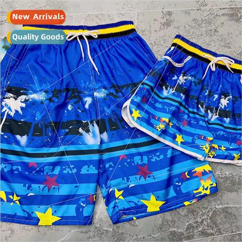 Beach pants couple mens five swim trunks seaside surfing qui