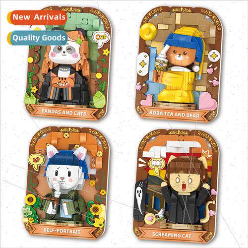New building blocks D010 assembled small particles diorama a