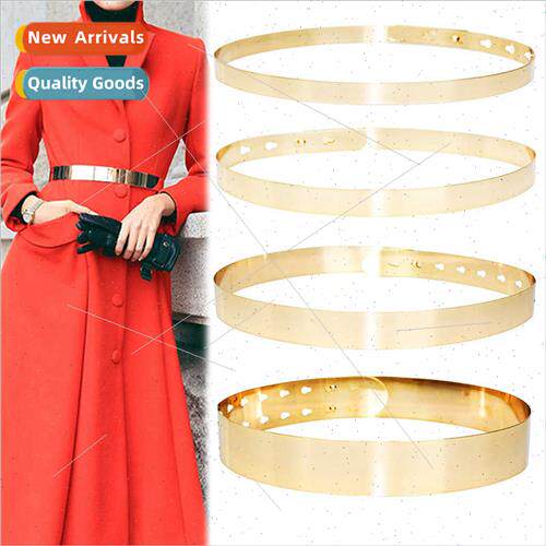 Europe full metal belt women skirt coat versatile iron mirro