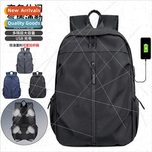 Men shoulder bag usb business casual outdoor backpack printe