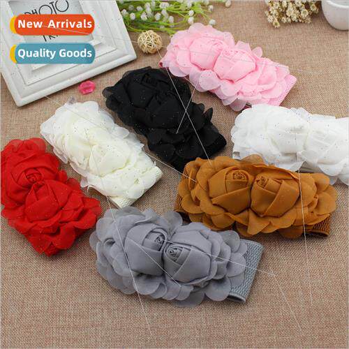 Ms. classic double flowers elastic waist belt Korean women f