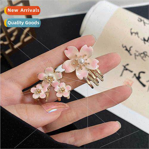 Exquise peach blossom clip headdress super fairy small size