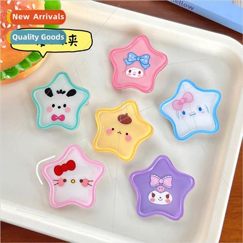 Cute pentagram cartoon hairpin ins sweet girl heart side cli