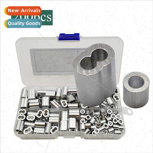 200pcs boxed wire rope double holes aluminum sleeve+round ho