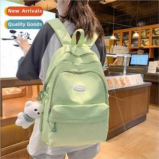 junior high backpack Schoolbag solid Japan Korea colo female