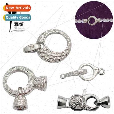 s925 sterling silver necklace geometric round micro-set zirc