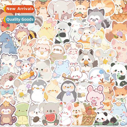 50 sheets cute small animal doodle stickers decorative gift