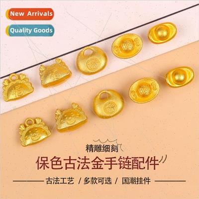 antique gold steamed dumplings blessed lock bracelet accesso