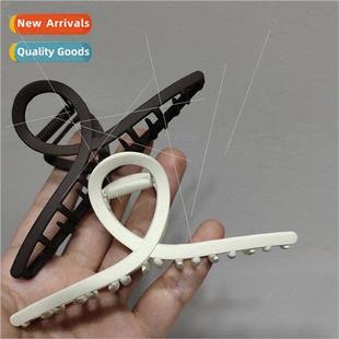 Korean elegant creamy French hair clip apricot pla grab