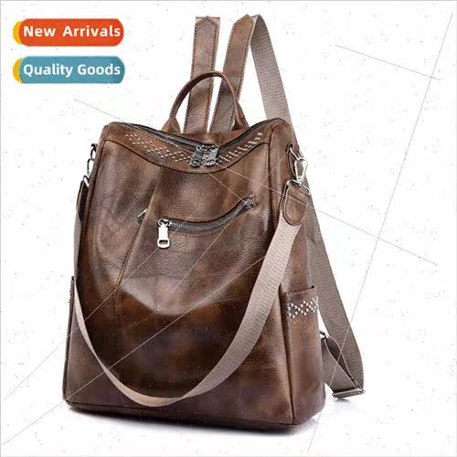 Shoulder bag female backpack new Korean PU Europe retro outd