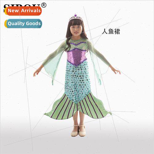 Mermaid Dresses Childrens Clothes Halloween cosplay costumes