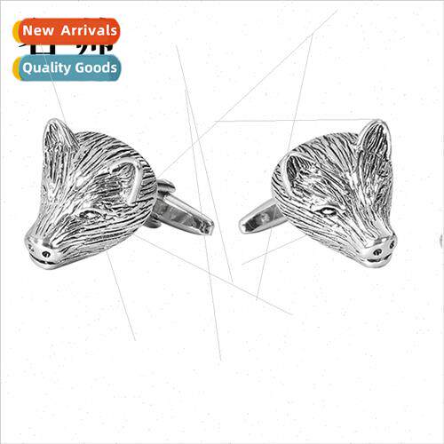 new cufflinks striped animal shape wolf head cufflinks men s