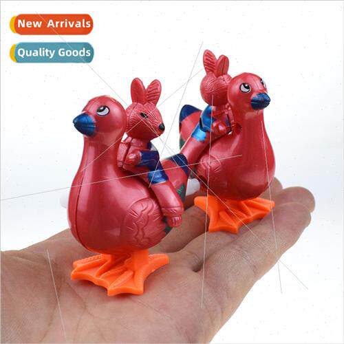 Winding up cartoon rabb riding chicken bird model toy gift