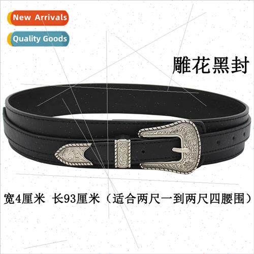 Waistband female decorative external retro black wide belt f