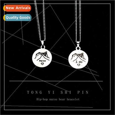 Europe tanium steel gesture English necklace collarbone chai