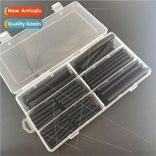 142pcs Heat Shrinkable Tubing in Box Black 3:1 Box Heat Shri