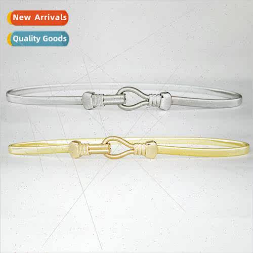 Europe Women Waist Chain Metal Floral Decoration Buckle Stch