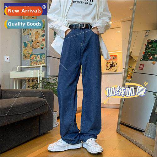 NASA winter padded jeans men loose straight casual pants pub