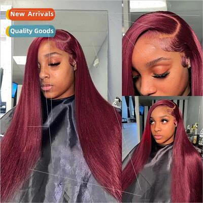 Europe fashion burgundy wig African front lace 13*4 center p