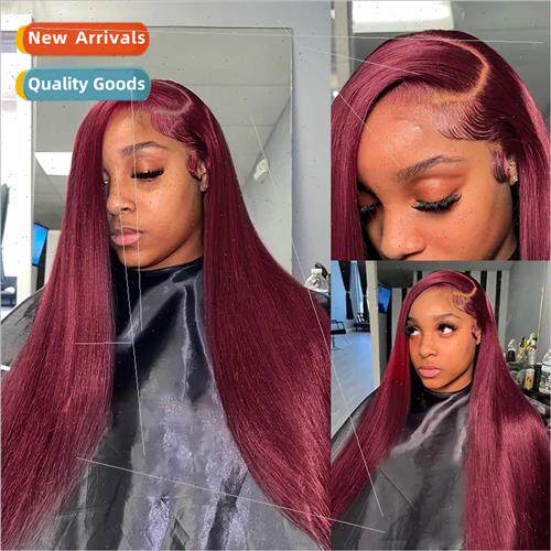 Europe fashion burgundy wig African front lace 13*4 center p
