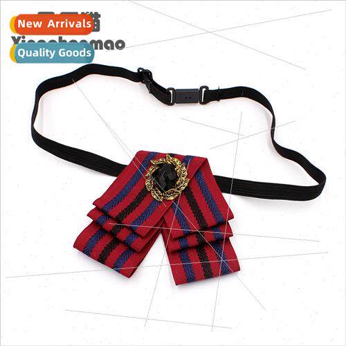 Korea Striped Bow Tie Lapel Flower Career Bow Tie Accessorie